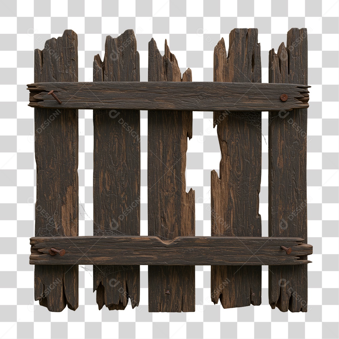 Cerca de Madeira Decoração de Halloween PNG Transparente