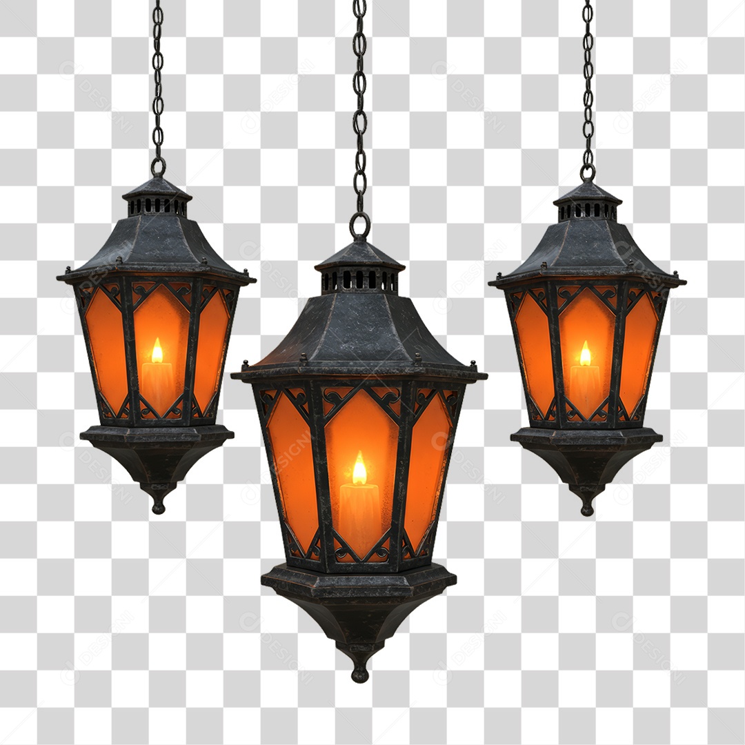 Lanternas Decoração de Halloween PNG Transparentee