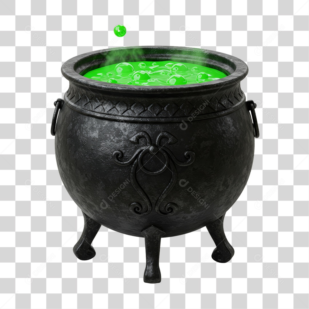 Caldeirão Decoração de Halloween PNG Transparente
