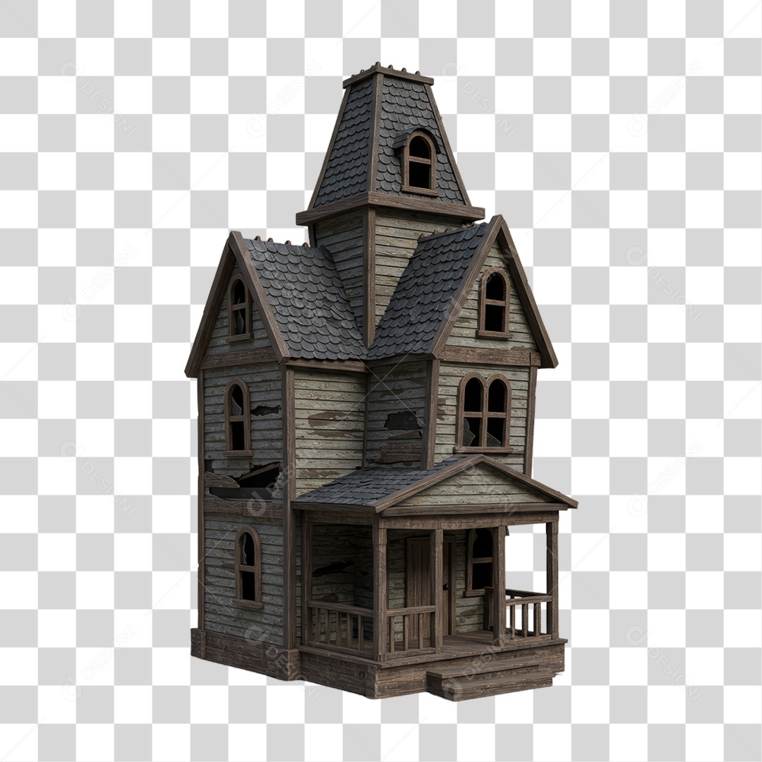 Casa Mal Assombrada Decoração de Halloween PNG Transparente