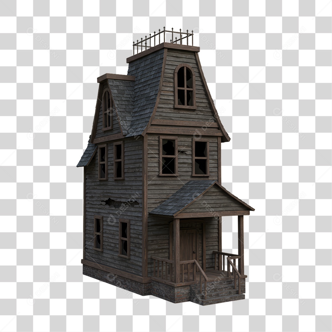 Casa Mal Assombrada Decoração de Halloween PNG Transparente