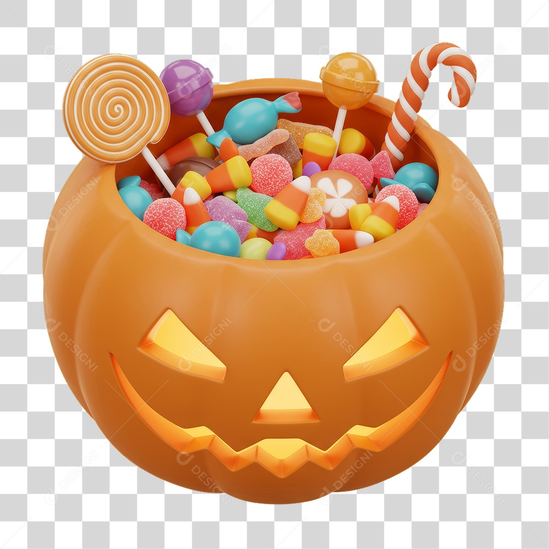 Caldeirão de Balas Decoração de Halloween PNG Transparente