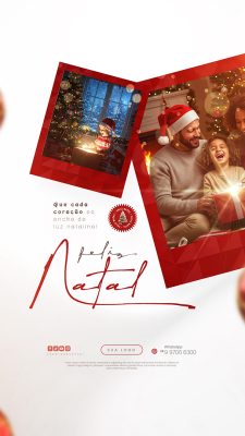 Story Feliz Natal 25 de Dezembro Social Media PSD Editável