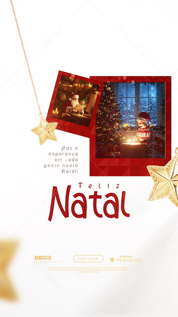 Story Feliz Natal 25 de Dezembro Paz e Esperança Social Media PSD Editável