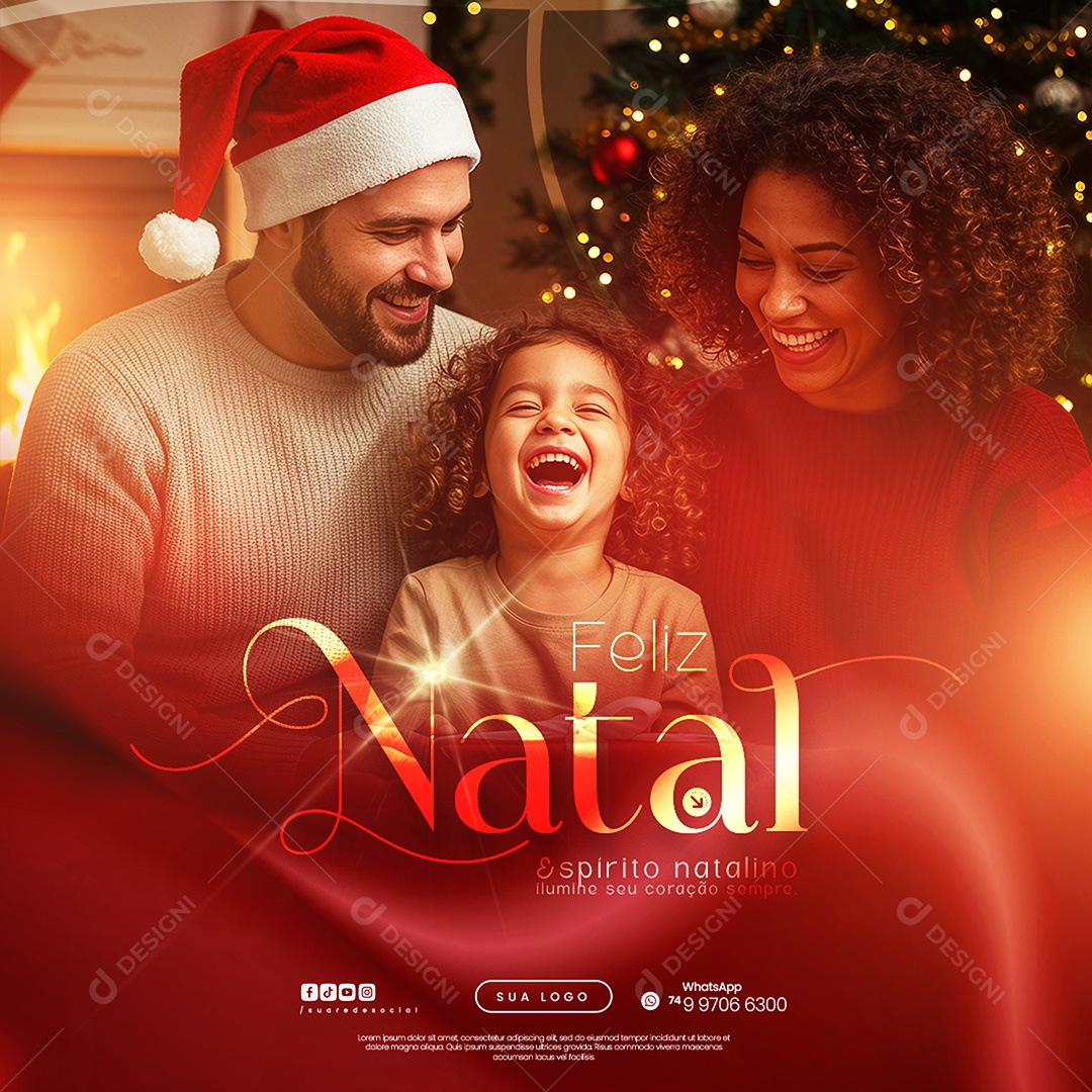 Social Media Feliz Natal 25 de Dezembro Espírito Natalino PSD Editável