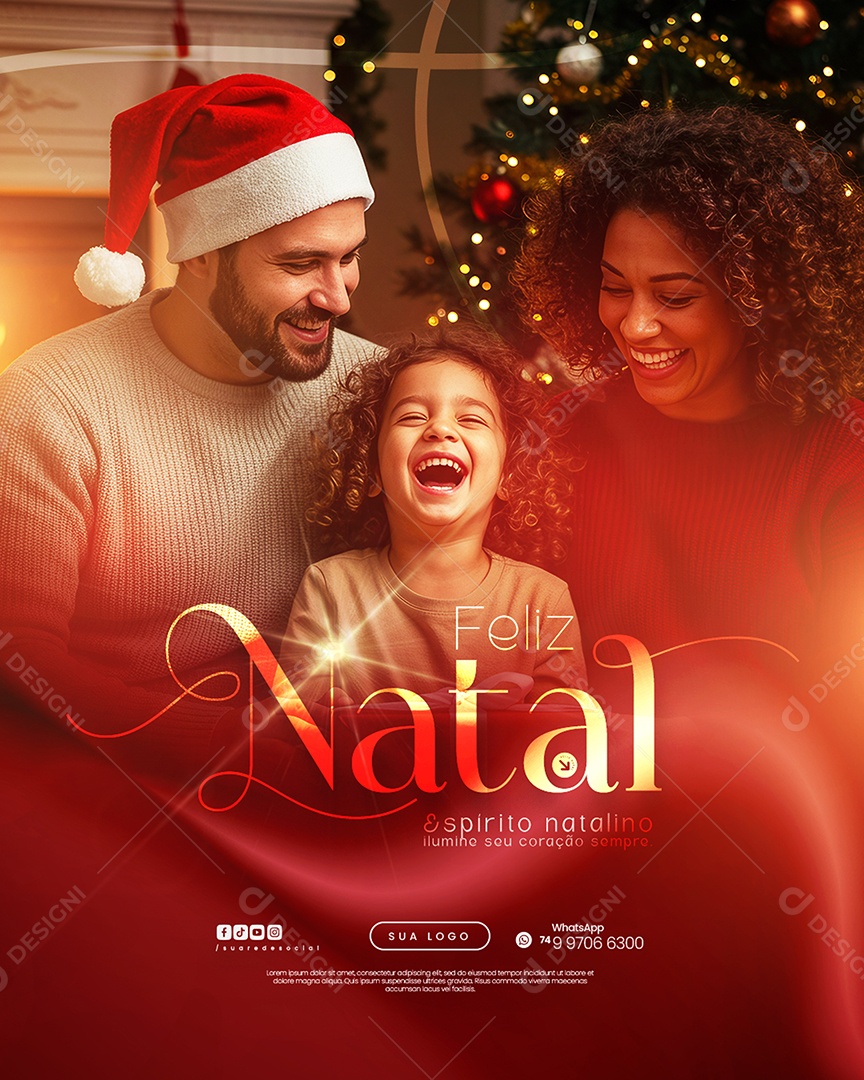 Feliz Natal 25 de Dezembro Espírito Natalino Social Media PSD Editável