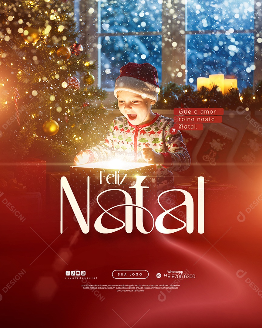 Story Feliz Natal 25 de Dezembro Que o Amor Reine Neste Natal Social Media PSD Editável