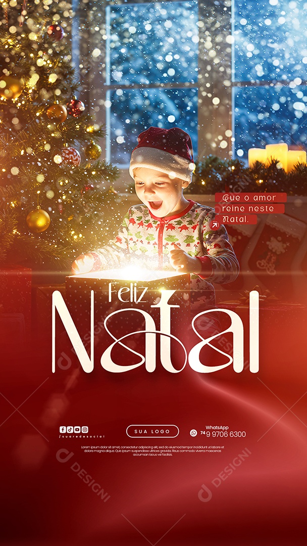 Story Feliz Natal 25 de Dezembro Que oo Amor Reine Neste Natal Social Media PSD Editável
