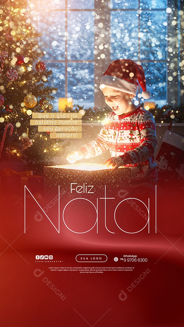 Story Feliz Natal 25 de Dezembro Que o Espírito Natalino Ilumine Seu Coração Social Media PSD Editável