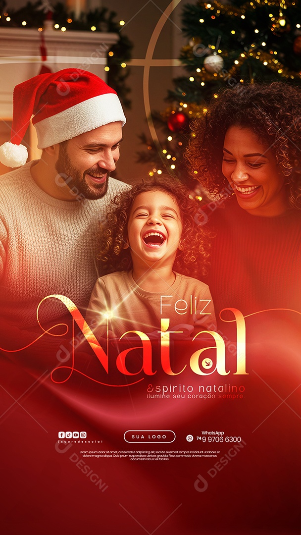 Story Feliz Natal 25 de Dezembro Espírito Natalino Social Media PSD Editável