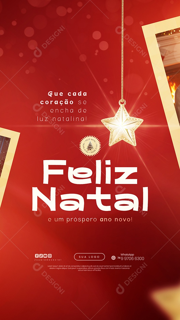 Story Feliz Natal 25 de Dezembro Que Cada Coração se Encha de  Luz Natalina Social Media PSD Editável