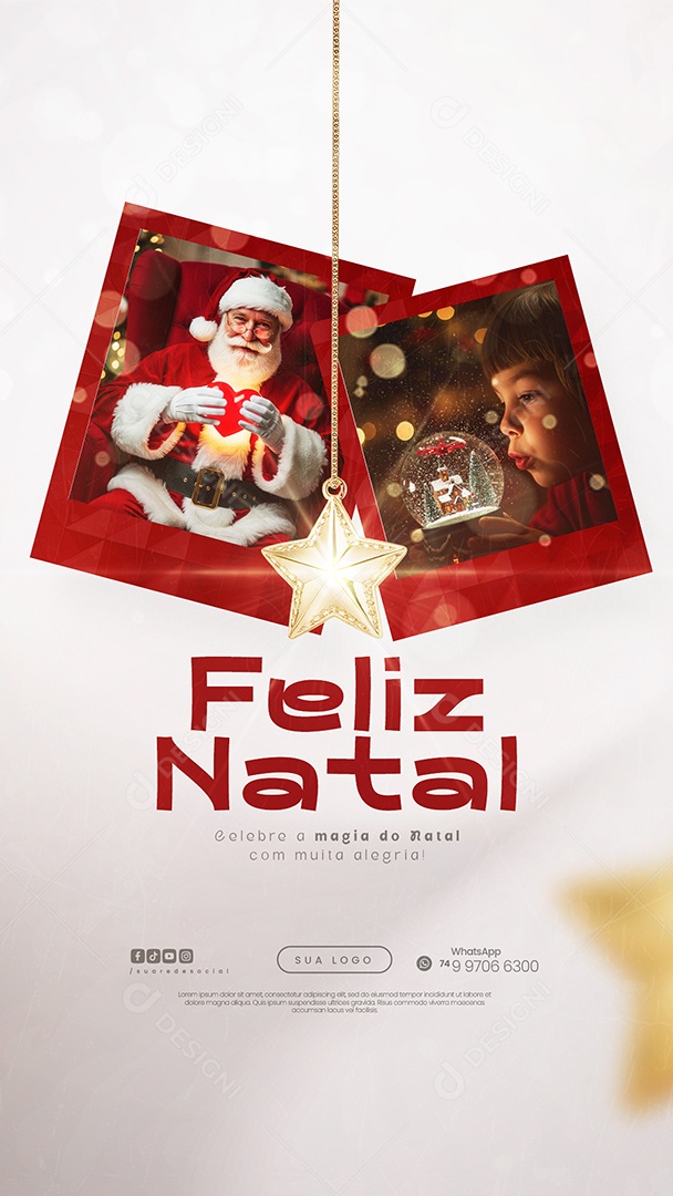 Story Feliz Natal 25 de Dezembro Celebre a Magia do Natal Social Media PSD Editável