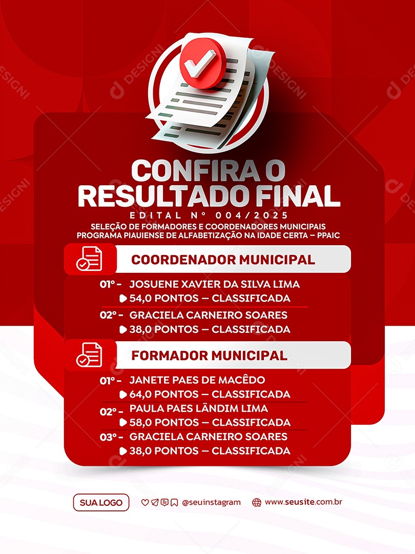 Concurso Coordenador Municipal Social Media PSD Editávelv