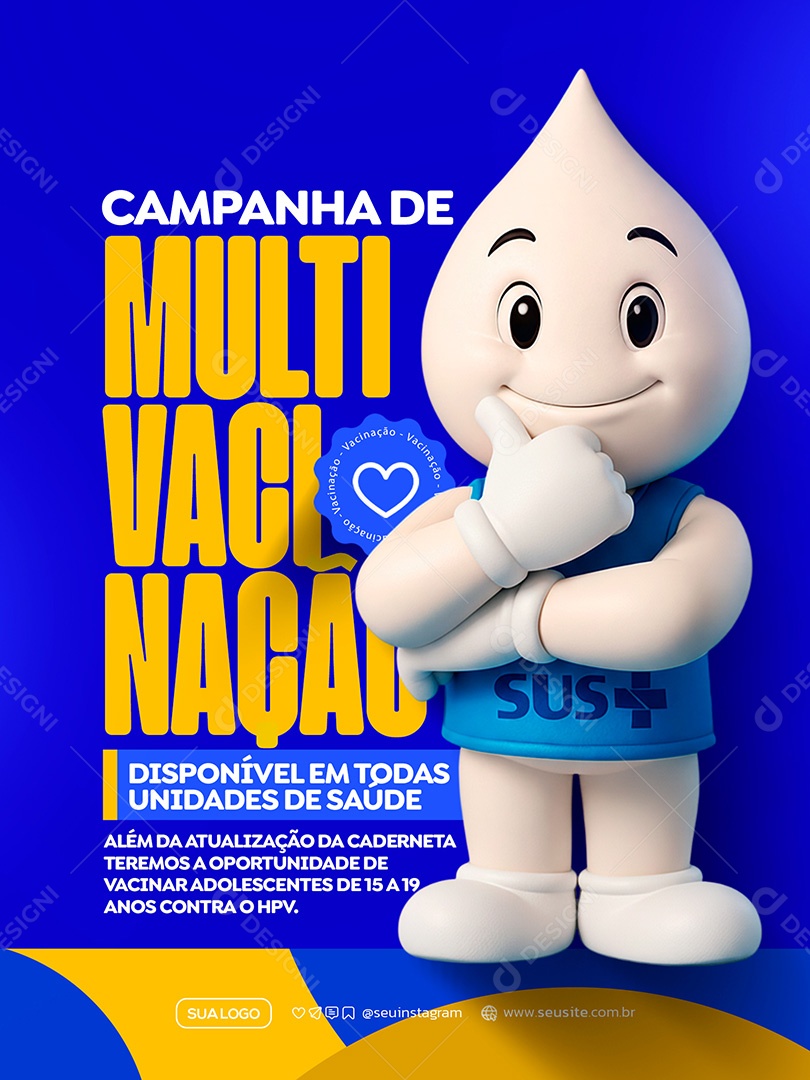 Campanha de Vacinação Social Media PSD Editável