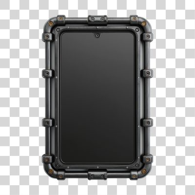 Celular Resistente com Borda Industrial Tela Nítida PNG Transparente