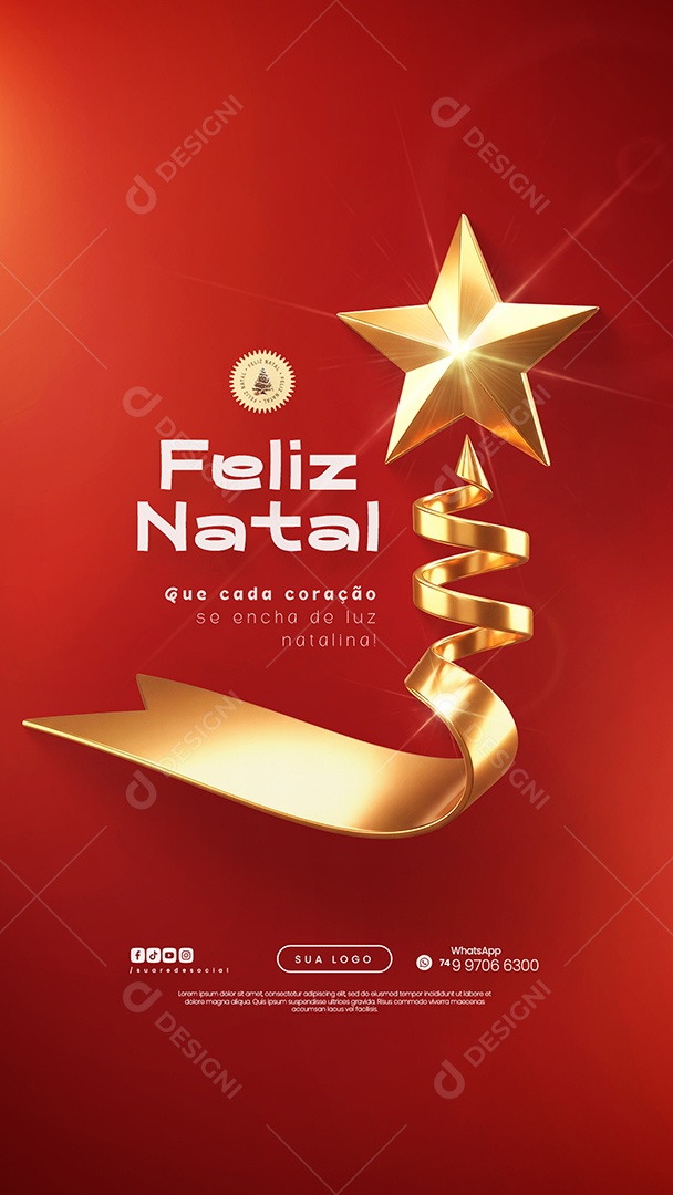 Story Feliz Natal 25 de Dezembro Social Media PSD Editável