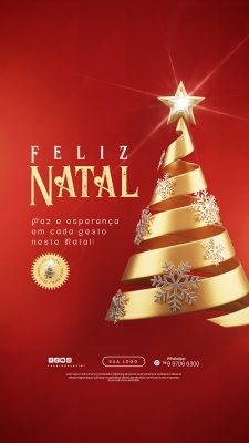 Story Feliz Natal 25 de Dezembro Social Media PSD Editável