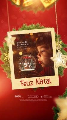 Story Feliz Natal 25 de Dezembro Social Media PSD Editável