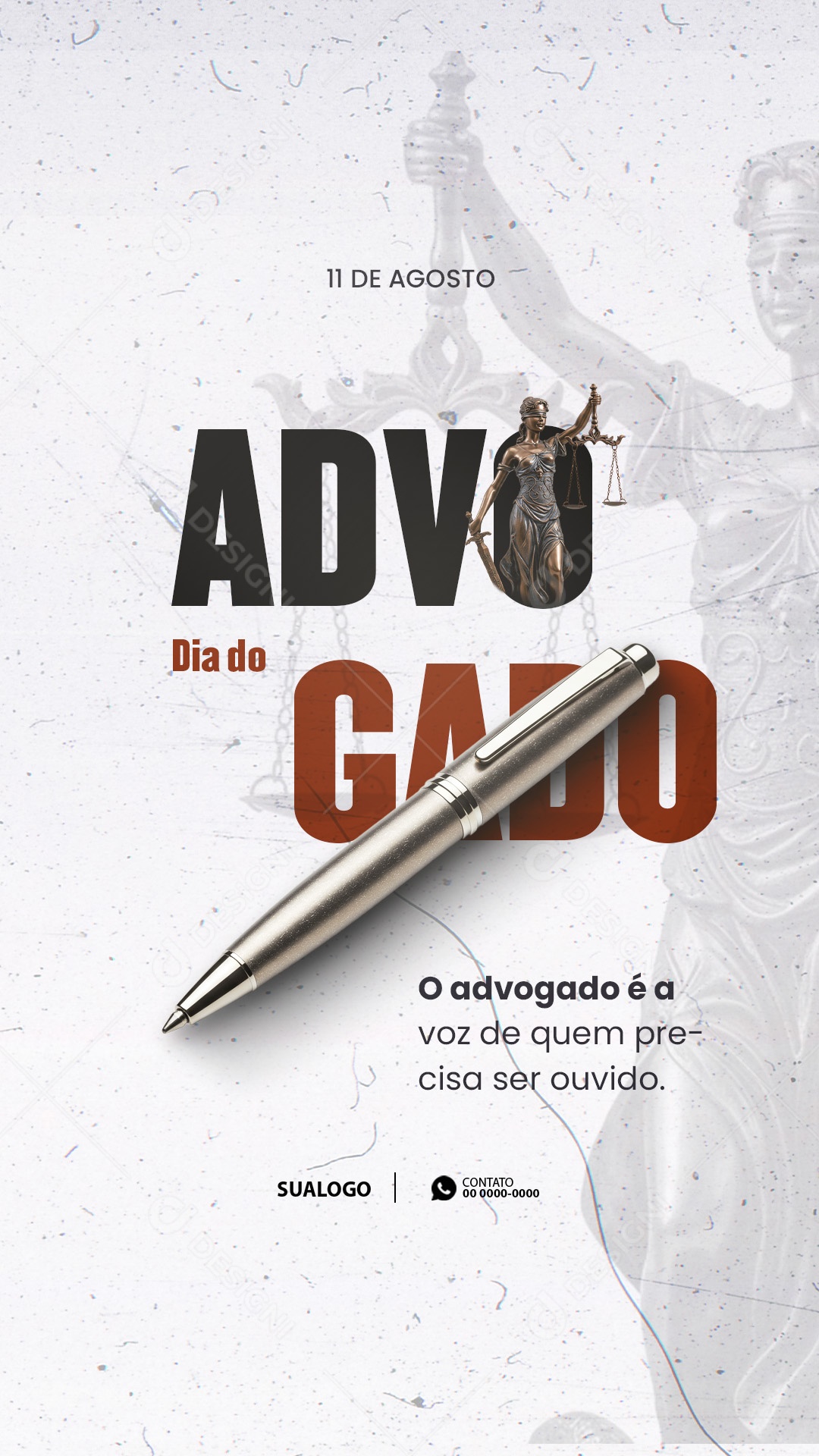 Dia do Advogado 11 de Agosto A Justiça Tem Voz Social Media PSD Editável