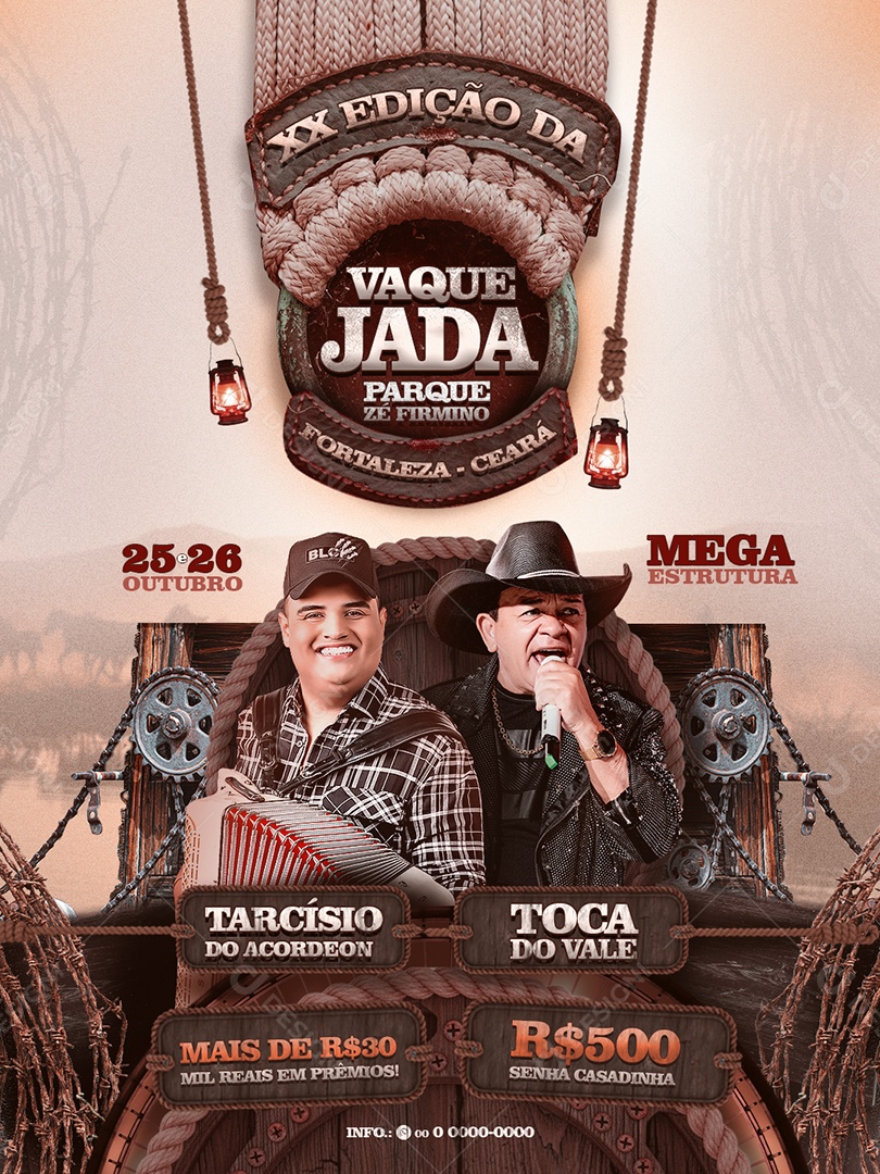 Flyer Vaquejada Social Media PSD Esitável