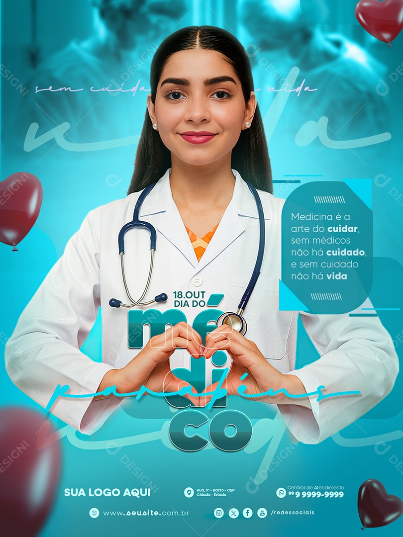 Post Dia do Médico Social Media PSD Editável