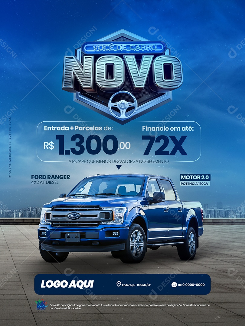 Post Loja de Carros Social Media PSD Editável