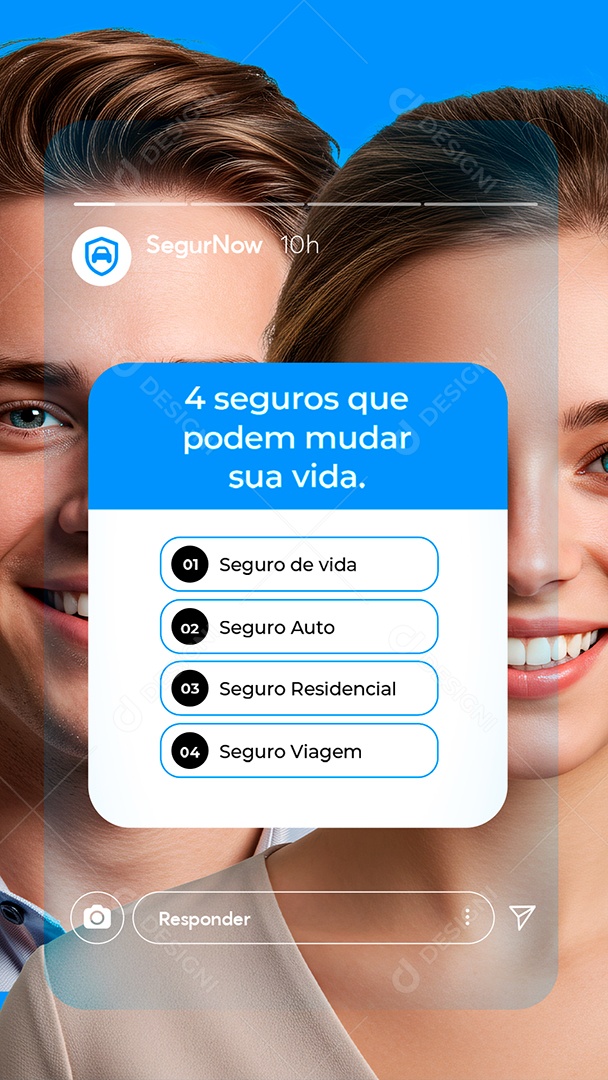 Story Quatro Seguros Que Podem Mudar Sua Vida Seguro de Vida Social Media PSD Editável
