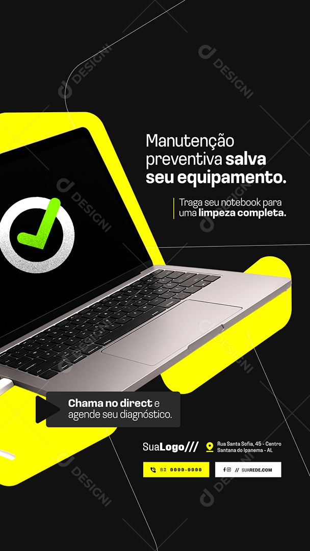 Story Assistência Técnica Manutenção Preventiva Social Media PSD Editável