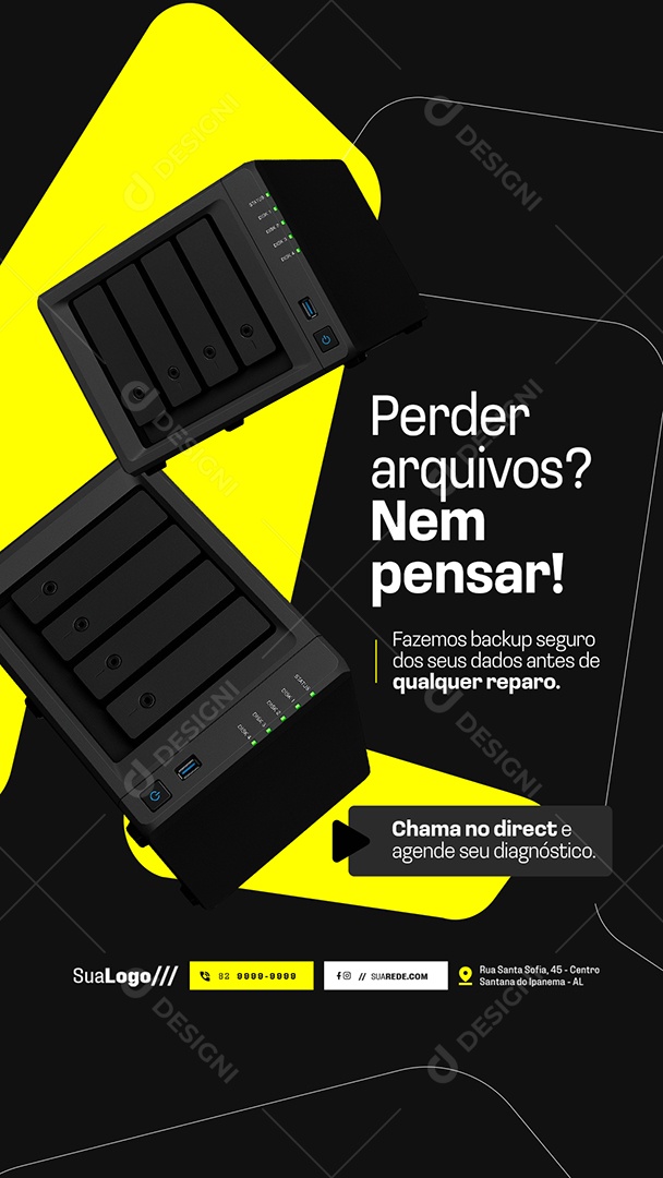 Story Assistência Técnica Perder Arquivos Social Media PSD Editável