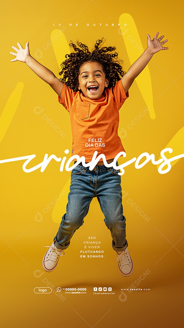 Story Feliz Dia das Crianças 12 de Outubro Social Media PSD Editável