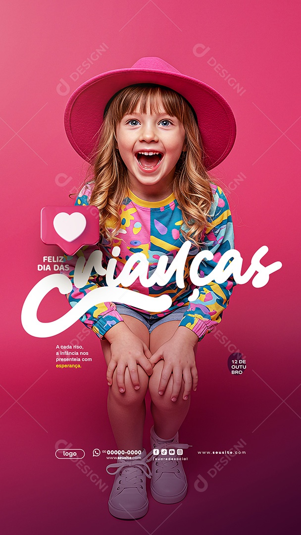 Story Feliz Dia das Crianças 12 de Outubro Social Media PSD Editável