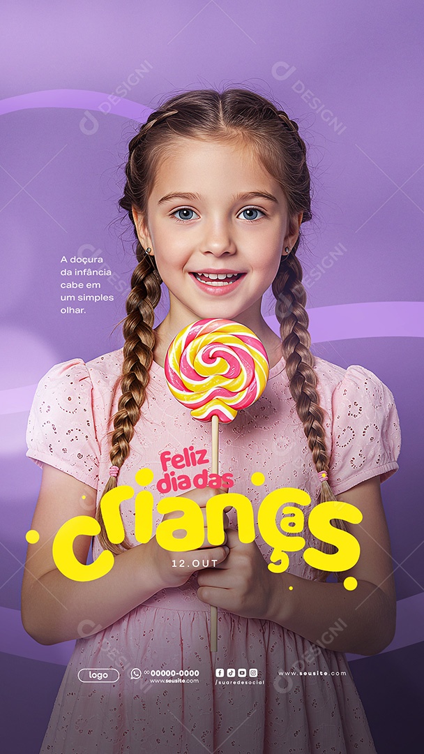 Story Feliz Dia das Crianças 12 de Outubro Social Media PSD Editável