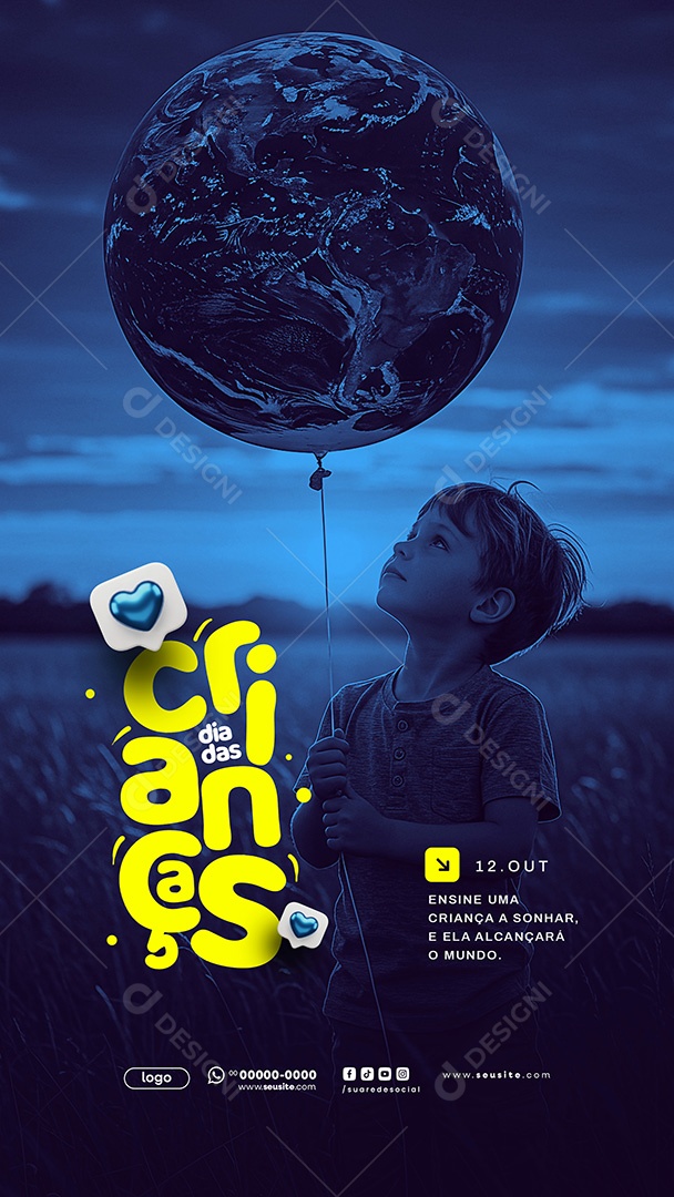 Story Feliz Dia das Crianças 12 de Outubro Social Media PSD Editável