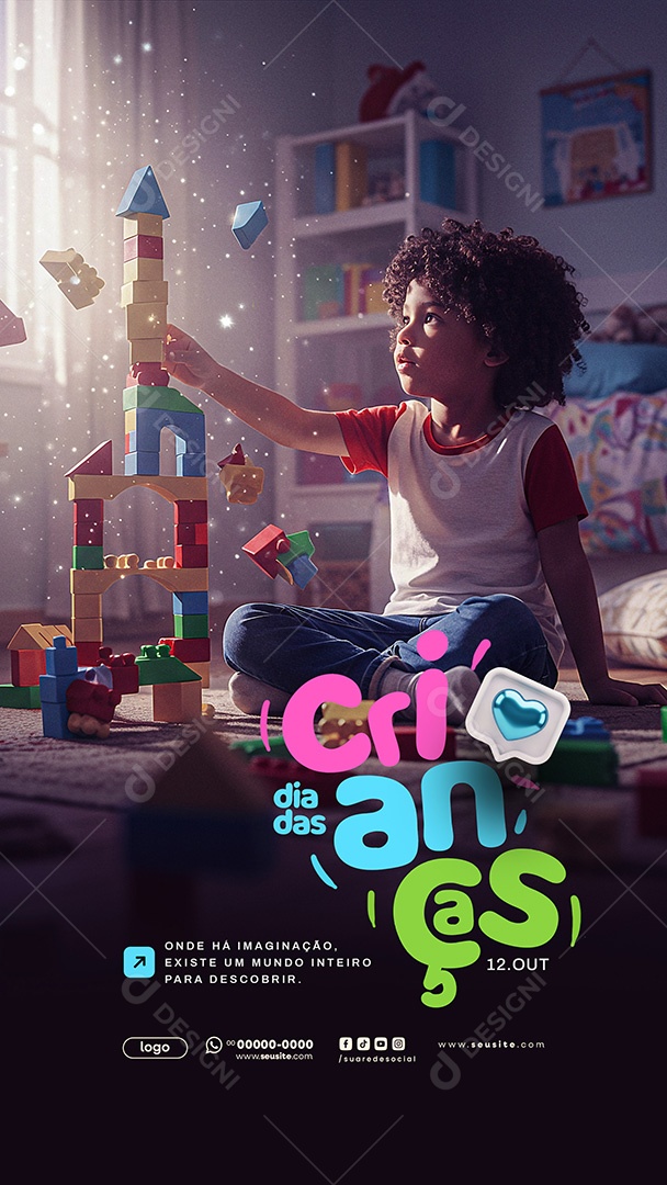 Story Feliz Dia das Crianças 12 de Outubro Social Media PSD Editável