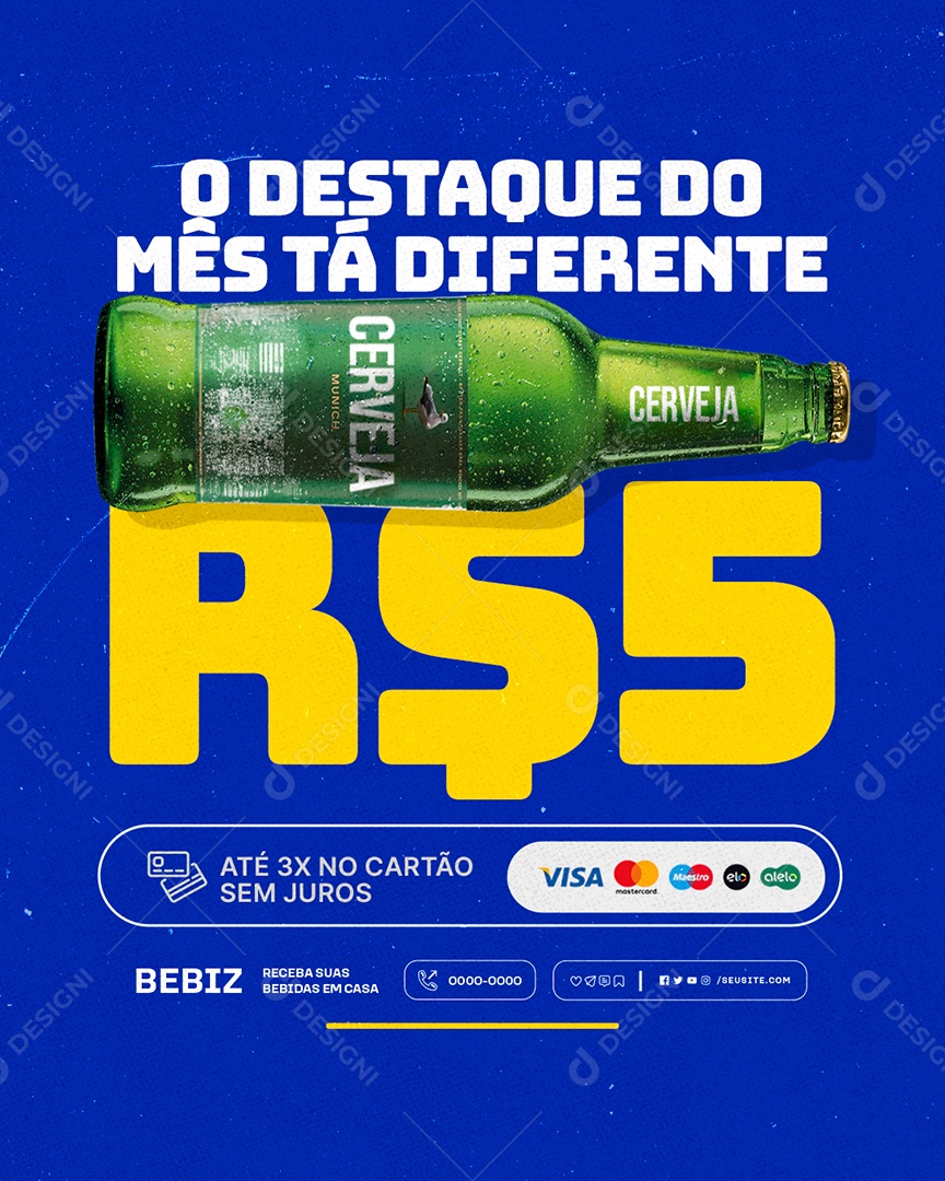 Distribuidora de Bebidas O Destaque do Mês Tá Diferente Social Media PSD Editável