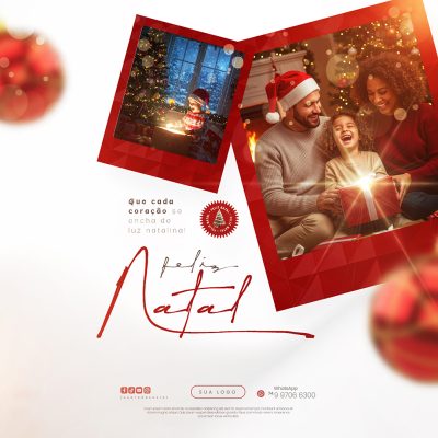 Feliz Natal 25 de Dezembro Social Media PSD Editável