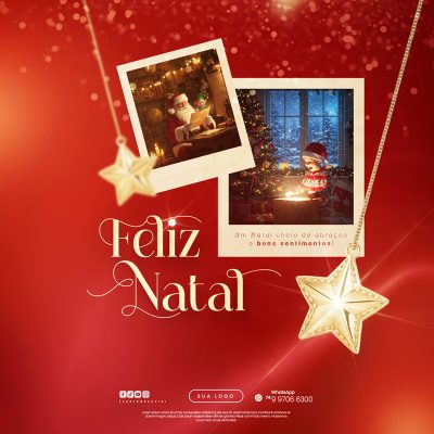 Feliz Natal 25 de Dezembro Social Media PSD Editável
