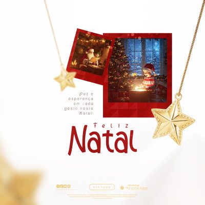 Feliz Natal 25 de Dezembro Social Media PSD Editável