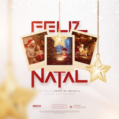 Feliz Natal 25 de Dezembro Social Media PSD Editável