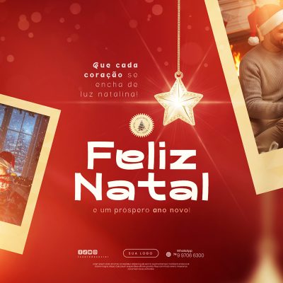 Feliz Natal 25 de Dezembro Social Media PSD Editável