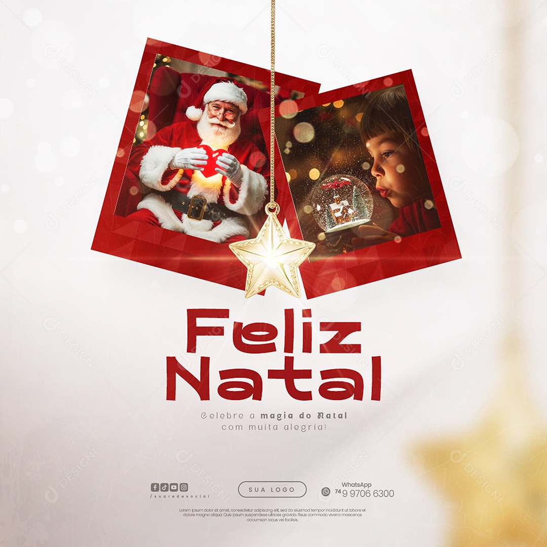 Feliz Natal 25 de Dezembro Celebre a Magia do Natal Social Media PSD Editável
