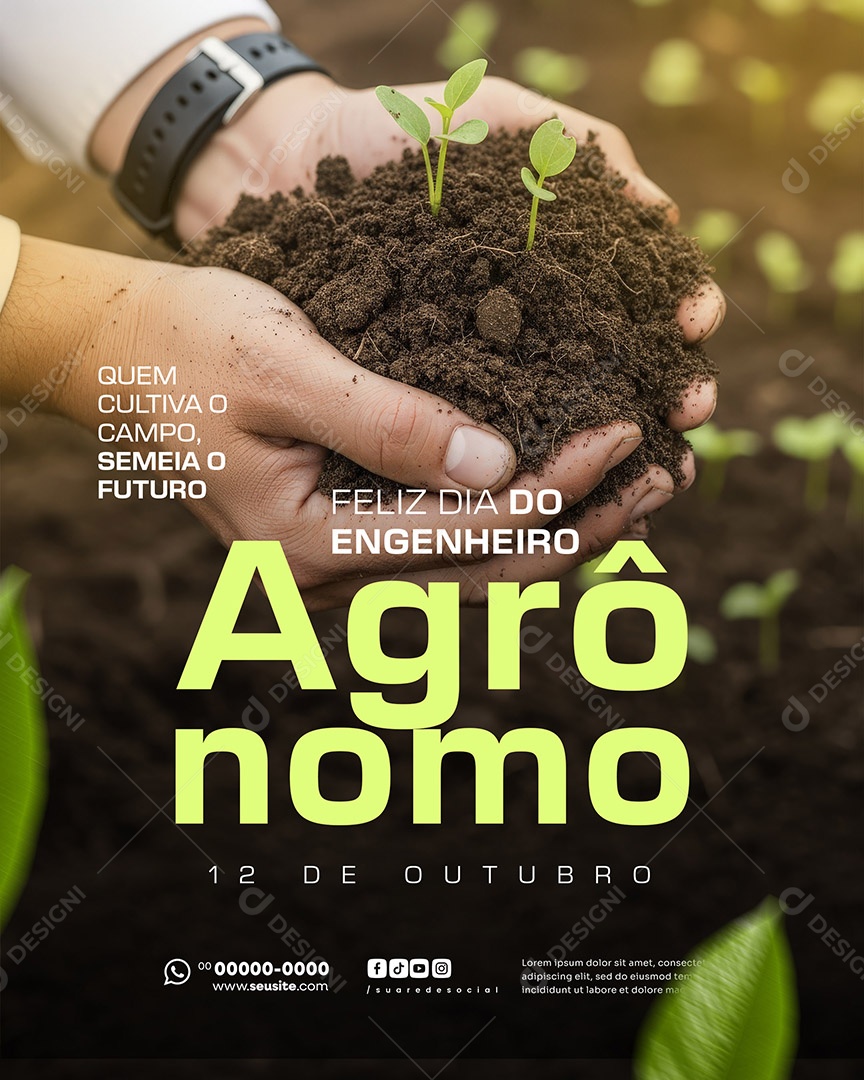 Dia do Engenheiro Agrônomo 12 de Outubro Social Media PSD Editável