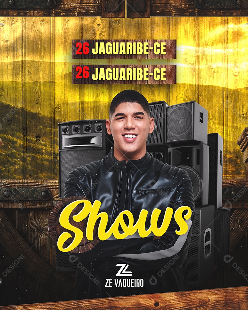 Flyer Evento Show Zé Vaqueiro PSD Editável