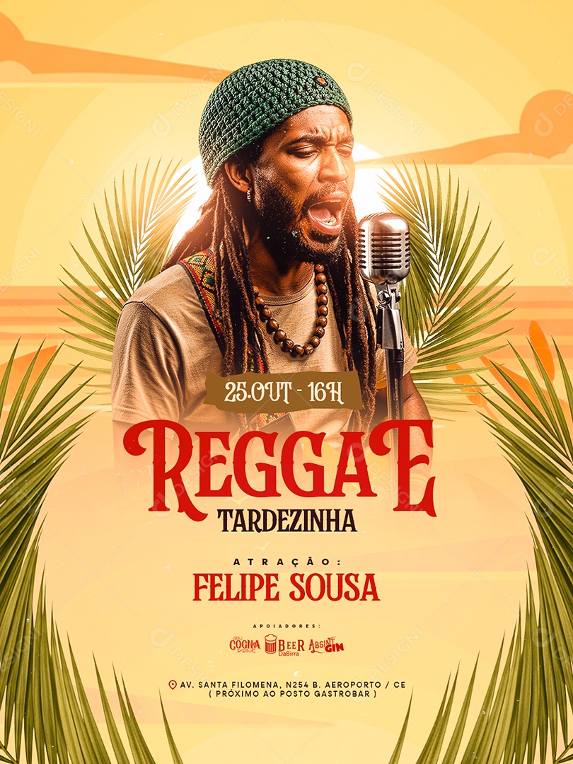 Flyer Próximos Shows Reggae Tardezinha Social Media PSD Editável