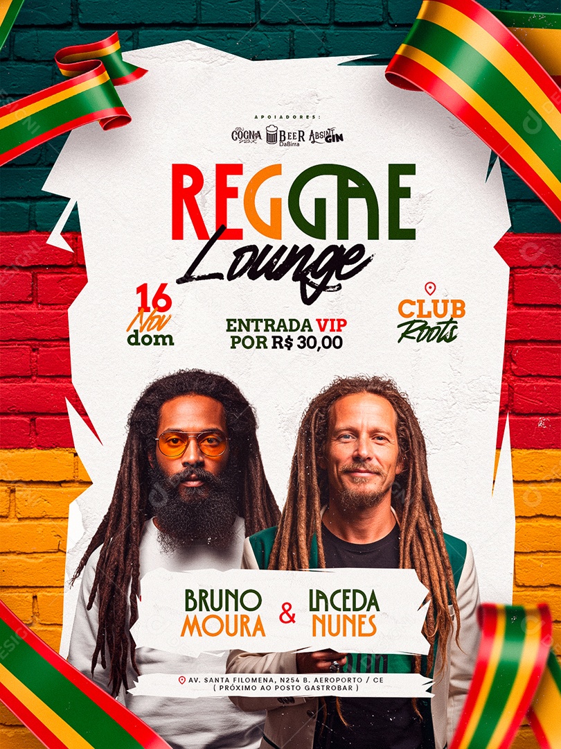 Flyer Próximos Shows Reggae Lounge Social Media PSD Editável