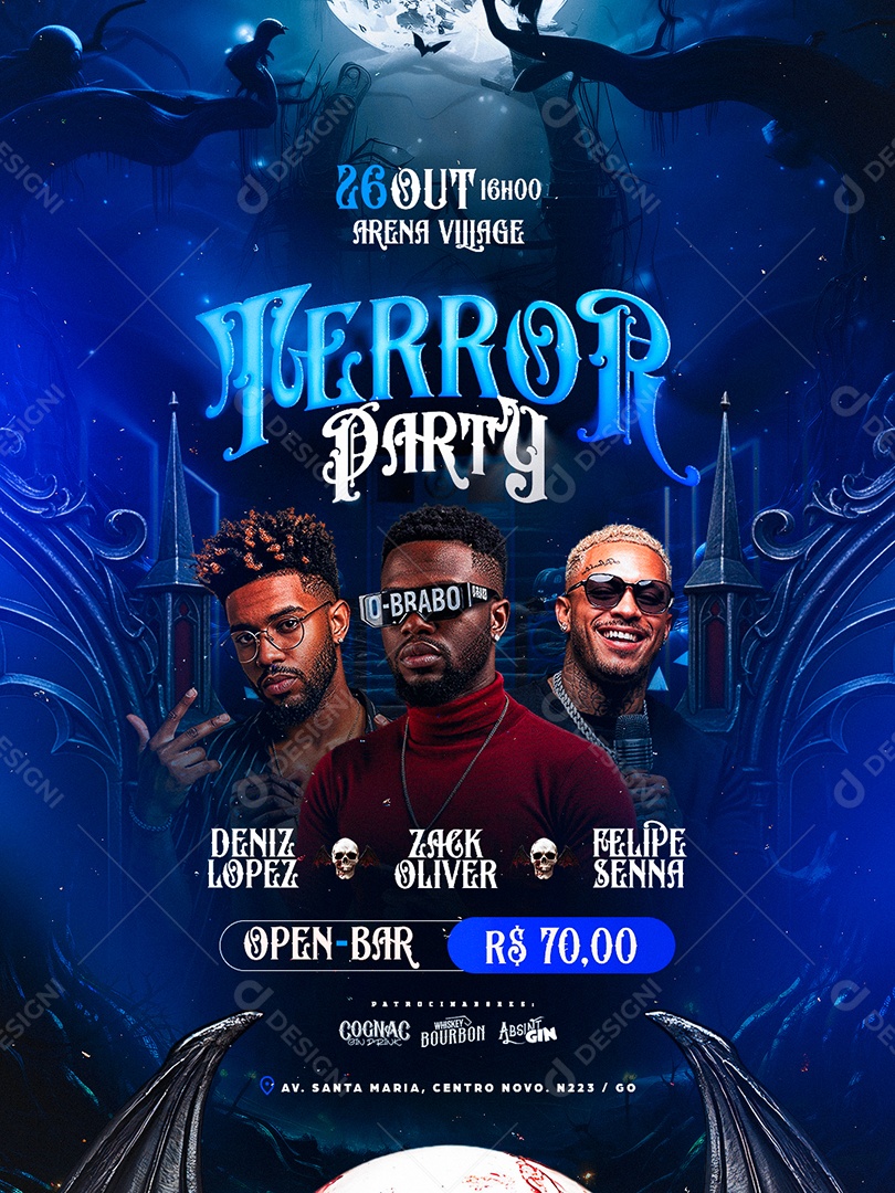 Flyer Próximos Shows Terror Party Social Media PSD Editável