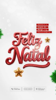 Story Feliz Natal 25 de Dezembro Social Media PSD Editável