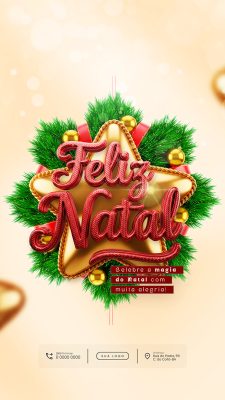 Story Feliz Natal 25 de Dezembro Social Media PSD Editável