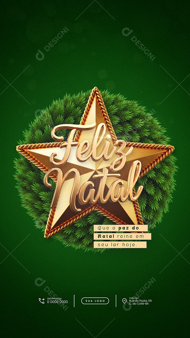 Story Feliz Natal 25 de Dezembro Social Media PSD Editável