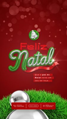 Story Feliz Natal 25 de Dezembro Social Media PSD Editável